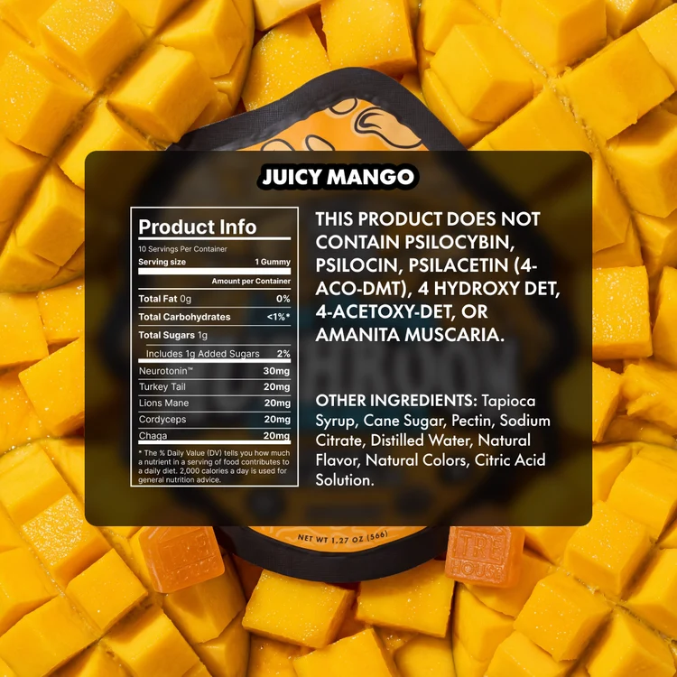 Juicy Mango Extra-Strength Mushroom Gummies