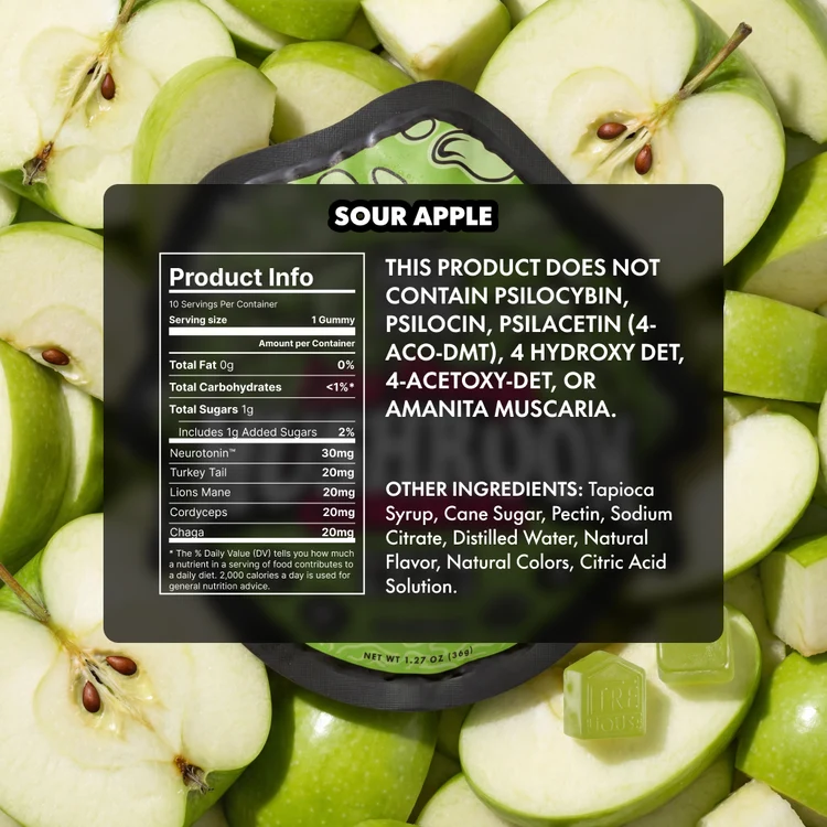Sour Apple Extra-Strength Mushroom Gummies